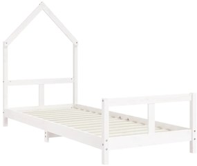 Estrutura de cama infantil 80x200 cm pinho maciço branco