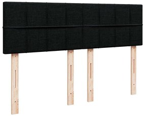 Cama com molas/colchão 140x200 cm tecido preto