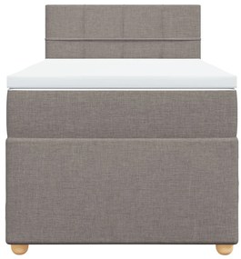 Cama com molas/colchão 90x190 cm tecido castanho-acinzentado