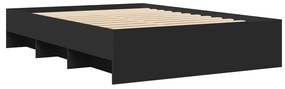 Estrutura de cama 135x190 cm derivados de madeira preto