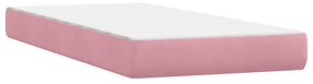 Cama com molas/colchão 80x220 cm veludo rosa