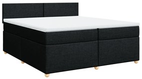 Cama com molas/colchão 200x200 cm tecido preto