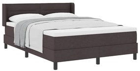 Cama Box Marrom Escuro 140 x 200 cm Tecido e Espuma