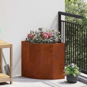 vidaXL Vaso de Canto Ferro Enferrujado 45 x 45 x 50 cm Aço corten