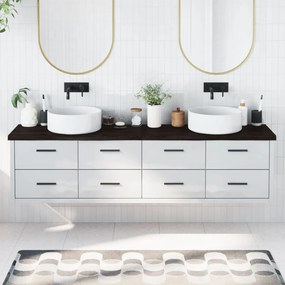 vidaXL Bancada p/ WC 200x40x(2-4)cm madeira tratada maciça castanho