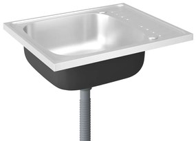 Lava-louça cozinha + escorredor 600x500x155mm aço inox prateado
