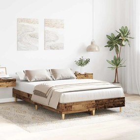 Estrutura de cama sem colchão 120x200 cm madeira velha