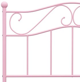 Estrutura de Cama Barbs em Metal Rosa - 90x200 cm - Design Retro