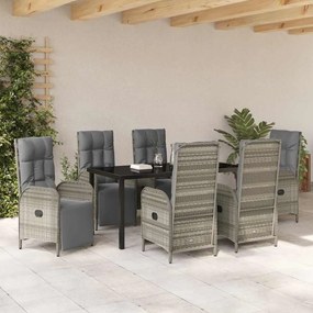 Conjunto de Jantar de Jardim com 7 Peças e almofadas em Poliéster Ratt