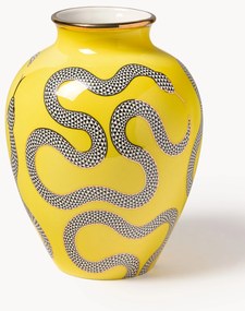 Jarra em porcelana com detalhes em ouro Eden, Alt 27 cm