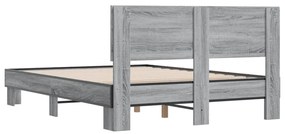 Estrutura de cama 140x200 cm derivados de madeira/metal