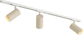 Sistema de iluminação de trilho moderno com 3 focos branco com bege 1-fase GU10 70mm - Iconic Jeana Luxe