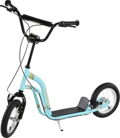 Trotinete para crianças dos 5 aos 12 anos, 2 rodas, com altura ajustável, 120 x 58 x 85-95 cm, azul