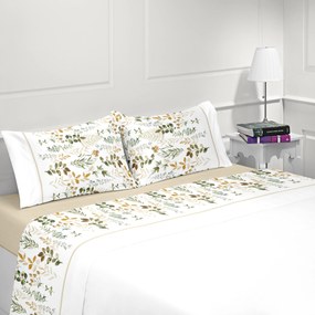 Jogo de lençóis 100% algodão - Casa&Algodão: Cama 150cm - 1 lençol ajustable 150x200+30 cm + 1 lençol superior 240x300 cm + 2  fronhas 50x70 cm
