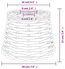 Abajur de teto Ø20x15 cm vime castanho