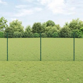 vidaXL Cerca de Cadeia com 22 Postes em U Verde 1x25 m Aço