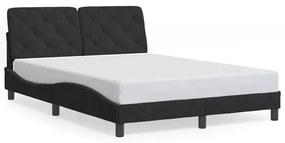 Estrutura de cama c/ luzes LED 140x190 cm veludo preto