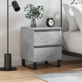 vidaXL Mesa de cabeceira 40x35x50cm derivados madeira cinzento cimento