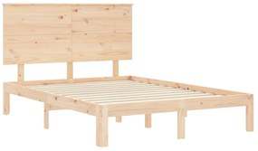 Cama sem colchão 140x200 cm madeira de pinho maciça