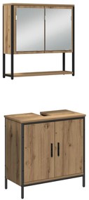 Conjunto de Móveis para Casa de Banho 3 Peças em Carvalho Artisan Made