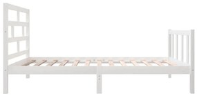 Estrutura de cama solteiro 90x190 cm pinho maciço branco