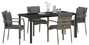 Conjunto de Cadeiras de Jardim 5 pcs Cinzeto 160 x 80 x 73 cm
