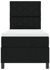 Cama Box com Colchão e Luz LED Preta, 80 x 200 cm de Tecido