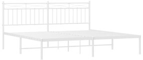 Estrutura de cama com cabeceira 183x213 cm metal branco