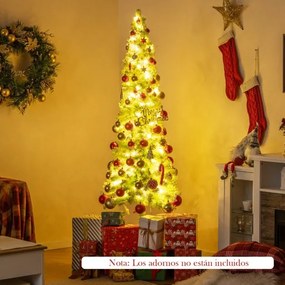 Arvore de Natal Fantasiosa de 180 cm Topo Flexível Artificial com Luzes (DECORAÇÃO NÃO INCLUIDA) para Festas e 290 Pontas de Galhos Verdes