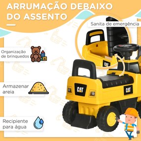 HOMCOM Escavadora com Licença Caterpillar Carro Andador Escavadora par