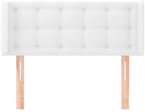 Cabeceira de cama c/ abas couro artificial 83x16x78/88cm branco