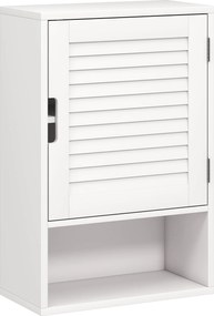 HOMCOM Armário de Banheiro Suspenso Armário de Parede com Porta Soft-Close, Prateleiras Ajustáveis 40 x 20 x 60 cm Branco | Aosom Portugal