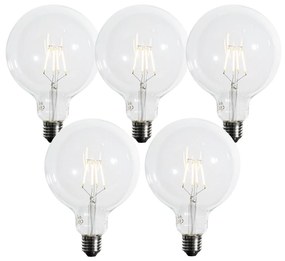 Conjunto de 5 Lâmpadas LED E27 Reguláveis em 3 Passos Filamento Espiral G125 4W 450 lm 2700K