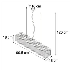 LED Candeeiro suspenso industrial 4-lâmpadas-WiFi-E27-A60 - CAGE Industrial