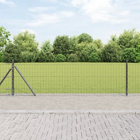 Cerca Euro com 13 Postes Flangeados 0.4x50 m de Aço Galvanizado