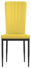 Cadeiras de jantar 2 pcs veludo amarelo mostarda