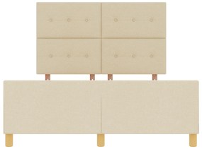 Cama vidaXL Creme 160x200 cm Tecido