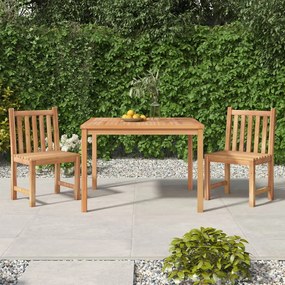 vidaXL 3 pcs conjunto de jantar para jardim madeira de teca maciça