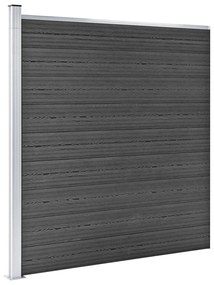 Conjunto de painel de vedação WPC 965x(105-186) cm preto