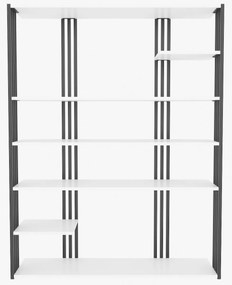 Estante Jenny – Branco/Preto – 120x160x29,6 cm