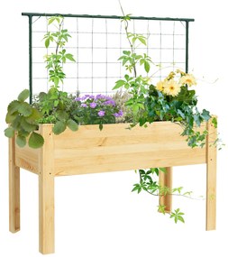 Outsunny Horta Vertical Elevada com Treliça Mesa de Cultivo Horta Elev