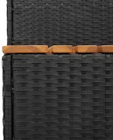 Degrau p/ hidromassagem 100x50x50,5 cm PE e acácia maciça preto