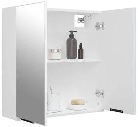 Armário espelhado de casa de banho 64x20x67 cm branco
