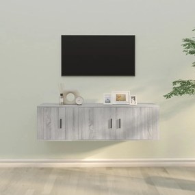 vidaXL Conjunto móveis de TV 2 pcs madeira processada sonoma cinza