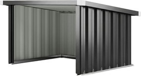 Abrigo para robô cortador de relva 108 x 86 x 62,5 cm, garagem para robô cortador de relva com telhado inclinado em aço galvanizado cinzento escuro