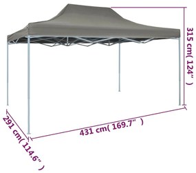 Tenda 3x4 m Paddock Dobrável Pop-Up - Cinzento
