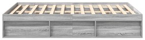 Estrutura de cama de casal 135x190 cm cinzento sonoma