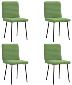 Cadeiras de jantar 4 pcs veludo verde-claro