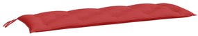 Almofadões banco jardim 2 pcs 150x50x7cm tecido oxford vermelho