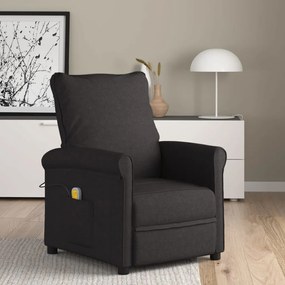 vidaXL Poltrona de massagens elétrica tecido preto
